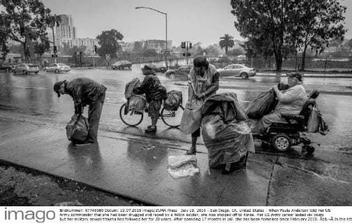 July 19, 2015 - San Diego, CA, United States - When Paula Anderson told her US Army commander that she had been drugged and raped by a fellow soldier, she was shipped off to Korea. Her US Army career lasted six years but her military sexual trauma has followed her for 20 years. After spending 17 months in jail, she has been homeless since February 2015. Ã¢â‚¬Å In the little bit of time IÃ¢â‚¬â ¢ve been homeless it takes the good out of me. I donÃ¢â‚¬â ¢t care how I look. I think I look ugly. Pretty soon you use drugs to comfort yourself. ThatÃ¢â‚¬â ¢s part of being homeless.Ã¢â‚¬Â She says she has made bad choices but started to develop when she watched Oprah. Ã¢â‚¬Å When you are older you wonder how did I get here? And then you start putting the puzzle together.Ã¢â‚¬Â Paula came to the San Diego VeteranÃ¢â‚¬â ¢s Village Stand Down to meet friends and seek services. At night, she sleep - ZUMAcv4_