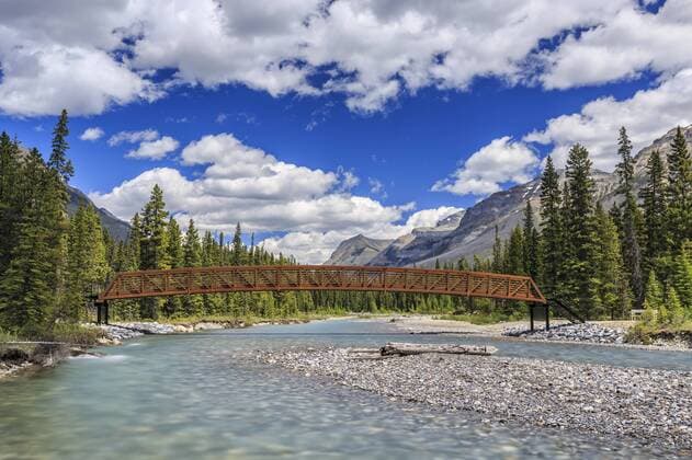 Bridge over the Kootenay River, Kootenay National Park, British Columbia, Canada.  acp92400 Photography