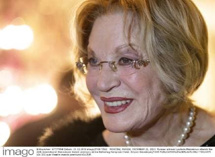 MOSCOW, RUSSIA. DECEMBER 21, 2015. Russian actress Lyudmila Maksakova attends the 20th International Stanislavski Award ceremony at the Baltschug Kempinski Hotel. Artyom Geodakyan TASS  TS014475