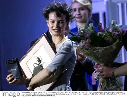 MOSCOW, RUSSIA. DECEMBER 21, 2015. Russian actress Maria Smolnikova attends the 20th International Stanislavski Award ceremony at the Baltschug Kempinski Hotel. Artyom Geodakyan TASS  TS01447C