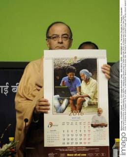 NEW DELHI, INDIA - DECEMBER 23: The Union Minister for Finance, Corporate Affairs and Information & Broadcasting, Arun Jaitley releasing the Government of India Calendar 2016, on December 23, 2015 in New Delhi, India. In a strong show of support for Arun Jaitley, Prime Minister Narendra Modi today said the Finance Minister will come through with flying colours against charges of corruption levelled against him by the opposition in a same way LK Advani did in the Hawala case.(Photo by Sushil Kumar Hindustan Times ) Union Finance Minister Arun Jaitley Release GOI Calendar 2016