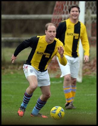 . 24 12 2015. Castle Rising, United Kingdom. Prince William and Prince Harry playing football on Christmas Eve in Castle Rising, Norfolk.  xAndrewxParsonsx xi-Imagesx IIM-11620-0006