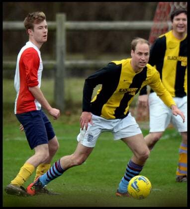 . 24 12 2015. Castle Rising, United Kingdom. Prince William and Prince Harry playing football on Christmas Eve in Castle Rising, Norfolk.  xAndrewxParsonsx xi-Imagesx IIM-11620-0082