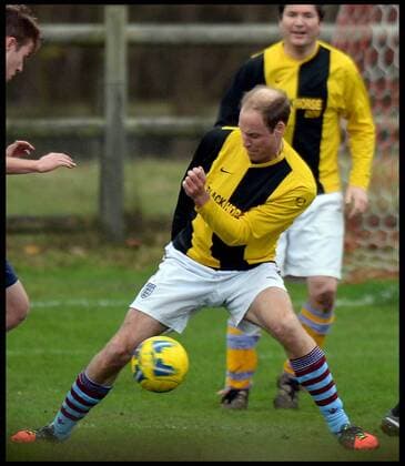 . 24 12 2015. Castle Rising, United Kingdom. Prince William and Prince Harry playing football on Christmas Eve in Castle Rising, Norfolk.  xAndrewxParsonsx xi-Imagesx IIM-11620-0086