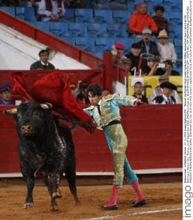 Mexican bullfighter Pepe Lopez fights his 508kg second bull Aqui y Ahora at the Bullring in Mexico City, Mexico, on 27 December 2015. EFE Mario Guzman BULLFIGHTING IN MEXICO CITY !ACHTUNG: NUR REDAKTIONELLE NUTZUNG! 