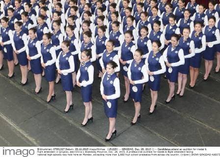 (151229) -- QINGDAO, Dec. 28, 2015 () -- Candidates attend an audition for model & flight attendant in Qingdao, east China s Shandong Province, Dec. 28, 2015. A professional audition for model & flight attendant facing national high schools was held here on Monday, attracting more than 1,000 high school graduates from across the country. () (zwx) CHINA-QINGDAO-AUDITION FOR MODEL & FLIGHT ATTENDANT(CN) Xinhua 