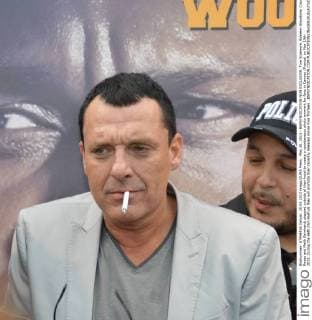 May 20, 2013 - BSPSYNDICATION NON EXCLUSIVE..Tom Sizemore, Bokeem Woodbine, Cisco Reyes and Malik Barnhardt stepped outside of their hotel to create a spontaneous photo moment for fans in Cannes (France) on May 19th 2013..During the 66th Film Festival they will promote their recently released movie Five Thirteen ..BSPSYNDICATION.COM - ZUMAb12