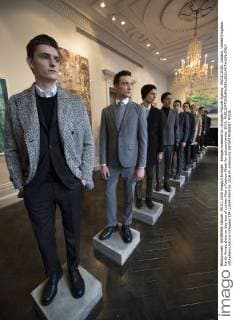 Images licensed to i-Images Picture Agency. 09 01 2016. London, United Kingdom. Hardy Amies show on day two of London Men s Fashion Week for autumn winter 2016.  xStephenxLockx xi-Imagesx IIM-11694-0005