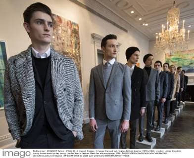 Images licensed to i-Images Picture Agency. 09 01 2016. London, United Kingdom. Hardy Amies show on day two of London Men s Fashion Week for autumn winter 2016.  xStephenxLockx xi-Imagesx IIM-11694-0006