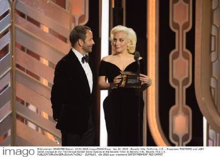 Jan 10, 2016 - Beverly Hills, California, U.S. - Presenters TOM FORD and LADY GAGA onstage at the 73rd Annual Golden Globe Awards at the Beverly Hilton in Beverly Hills. Beverly Hills U.S. - ZUMAz03_