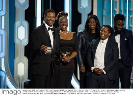 Jan 10, 2016 - Beverly Hills, California, U.S. - DENZEL WASHINGTON accepts the Cecil B. DeMille Award for his âoutstanding contribution to the entertainment field at the 73rd Annual Golden Globe Awards at the Beverly Hilton. Beverly Hills U.S. - ZUMAz03_