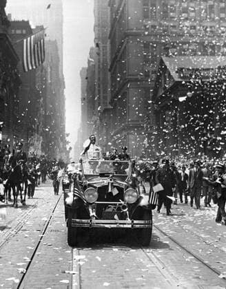 New York, New York: June, 1930 The ticker tape parade held for Admiral Richard E. Byrd upon his return from his Anarctica expedition and flight over the South Pole. xUnderwoodxArchives 1-Sci-Expl_14