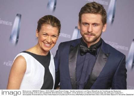 Kerstin Landsmann und Steve Windolf bei der Verleihung des Deutschen Fernsehpreises 2016 in den Düsseldorfer Rheinterrassen. Düsseldorf, 13.01.2016 Foto:xC.xHardtx xFuturexImage