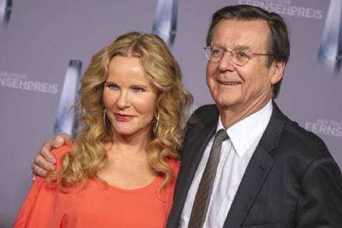 Katja Burkard mit Ehemann Hans Mahr bei der Verleihung des Deutschen Fernsehpreises 2016 in den Düsseldorfer Rheinterrassen. Düsseldorf, 13.01.2016 Foto:xC.xHardtx xFuturexImage