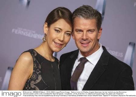 Markus Lanz mit Ehefrau Angela Gessmann bei der Verleihung des Deutschen Fernsehpreises 2016 in den Düsseldorfer Rheinterrassen. Düsseldorf, 13.01.2016 Foto:xC.xHardtx xFuturexImage