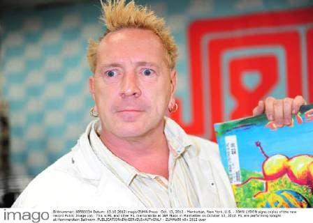 Oct. 13, 2012 - Manhattan, New York, U.S. - JOHN LYDON signs copies of the new record Public Image Ltd.: This is PiL and other PiL memorabilia at J&R Music in Manhattan on October 13, 2012. PiL are performing tonight at Hammerstein Ballroom. - ZUMAb09