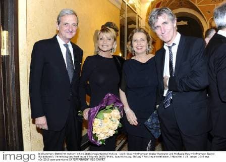 Uschi Glas mit Ehemann Dieter Hermann und Michaela May mit Ehemann Bernd Schadewald Verleihung des Bayerische Filmpreis 2015 Preis, Auszeichnung, Ehrung Prinzregententheater München 15. Januar 2016