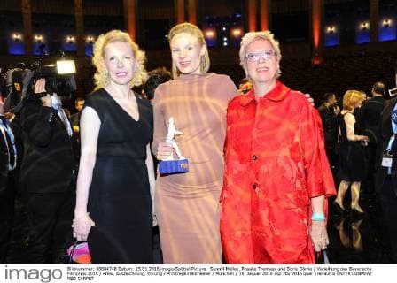 Sunnyi Melles, Rosalie Thomass und Doris Dörrie Verleihung des Bayerische Filmpreis 2015 Preis, Auszeichnung, Ehrung Prinzregententheater München 15. Januar 2016