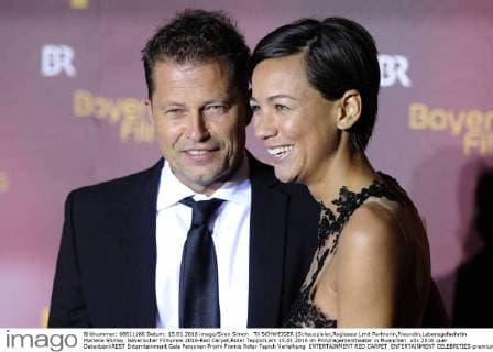 Til SCHWEIGER (Schauspieler,Regisseur),mit Partnerin,Freundin,Lebensgefaehrtin Marlene Shirley. Bayerischer Filmpreis 2016-Red Carpet,Roter Teppich,am 15.01.2016 im Prinzregententheater in Muenchen.