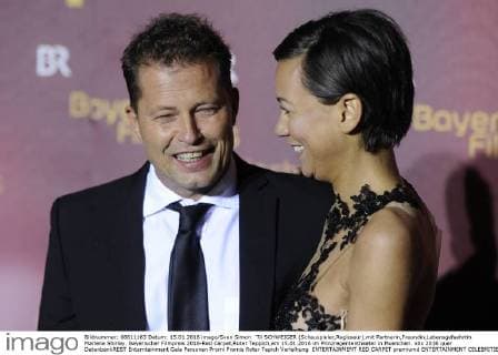 Til SCHWEIGER (Schauspieler,Regisseur),mit Partnerin,Freundin,Lebensgefaehrtin Marlene Shirley. Bayerischer Filmpreis 2016-Red Carpet,Roter Teppich,am 15.01.2016 im Prinzregententheater in Muenchen.