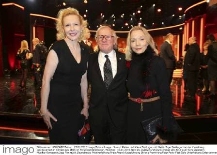 Sunnyi Melles und Klaus Doldinger mit Gattin Inge Doldinger bei der Verleihung des Bayerischen Filmpreises 2015 im Prinzregententheater. München, 15.01.2016 Foto:xS.xGabschx xFuturexImage