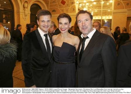 Benjamin Herrmann, Christiane Paul und Sebastian Koch bei der Verleihung des Bayerischen Filmpreises 2015 im Prinzregententheater. München, 15.01.2016 Foto:xS.xGabschx xFuturexImage
