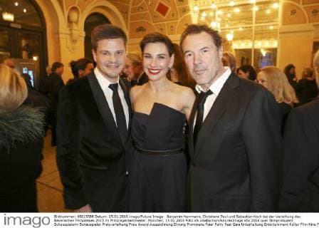 Benjamin Herrmann, Christiane Paul und Sebastian Koch bei der Verleihung des Bayerischen Filmpreises 2015 im Prinzregententheater. München, 15.01.2016 Foto:xS.xGabschx xFuturexImage
