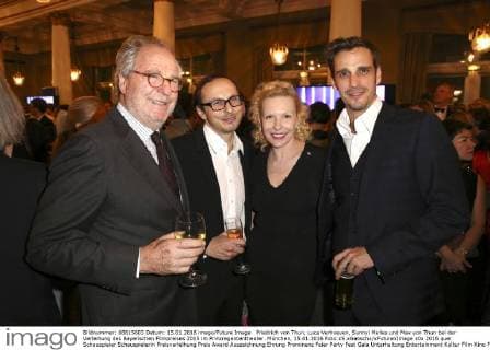 Friedrich von Thun, Luca Verhoeven, Sunnyi Melles und Max von Thun bei der Verleihung des Bayerischen Filmpreises 2015 im Prinzregententheater. München, 15.01.2016 Foto:xS.xGabschx xFuturexImage