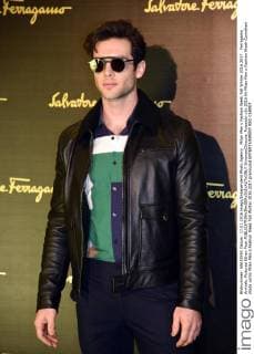 Milan Men s Fashion Week Fall Winter 2016 2017. Ferragamo Arrivals. Pictured Ethan Peck  SimonaxChioccia_Fotosicki