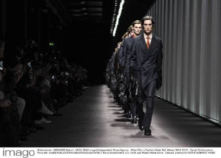 Milan Men s Fashion Week Fall Winter 2016 2017. Canali Fashionshow Pictured: model  RiccardoxGiordano