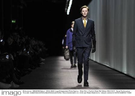 Milan Men s Fashion Week Fall Winter 2016 2017. Canali Fashionshow Pictured: model  RiccardoxGiordano