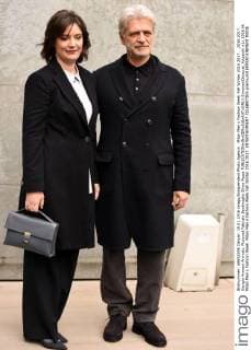 Milan Men s Fashion Week Fall Winter 2016 2017. 2016 2017. Giorgio Armani Arrivals. Pictured Fabrizio Bentivoglio Silvia Pippa  SimonaxChioccia_Fotosicki