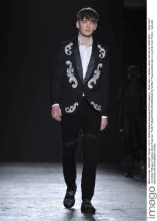 Milan Men s Fashion Week Fall Winter 2016 2017. 2016 2017 .Christian Pellizzari Fashion Show Pictured: Model  RiccardoxGiordano