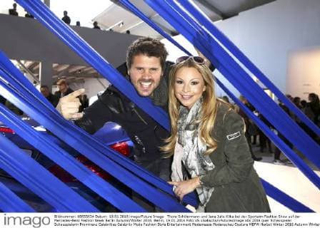 Thore Schölermann und Jana Julie Kilka bei der Sportalm Fashion Show auf der Mercedes-Benz Fashion Week Berlin Autumn Winter 2016. Berlin, 19.01.2016 Foto:xS.xGabschx xFuturexImage