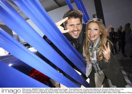 Thore Schölermann und Jana Julie Kilka bei der Sportalm Fashion Show auf der Mercedes-Benz Fashion Week Berlin Autumn Winter 2016. Berlin, 19.01.2016 Foto:xS.xGabschx xFuturexImage