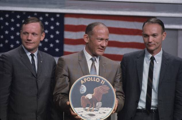 NEIL ARMSTRONG with Buzz Aldrin and Michael Collins.Apollo II.r9692. - ZUMAg49_