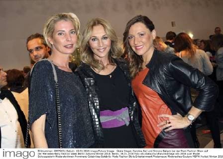 Giulia Siegel, Caroline Beil und Simone Ballack bei der Riani Fashion Show auf der Mercedes-Benz Fashion Week Berlin Autumn Winter 2016. Berlin, 19.01.2016 Foto:xS.xGabschx xFuturexImage