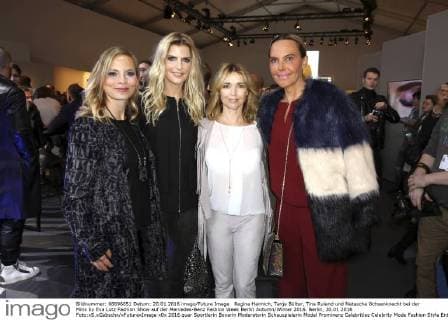 Regina Halmich, Tanja Bülter, Tina Ruland und Natascha Ochsenknecht bei der Minx by Eva Lutz Fashion Show auf der Mercedes-Benz Fashion Week Berlin Autumn Winter 2016. Berlin, 20.01.2016 Foto:xS.xGabschx xFuturexImage