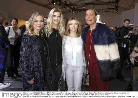 Regina Halmich, Tanja Bülter, Tina Ruland und Natascha Ochsenknecht bei der Minx by Eva Lutz Fashion Show auf der Mercedes-Benz Fashion Week Berlin Autumn Winter 2016. Berlin, 20.01.2016 Foto:xS.xGabschx xFuturexImage