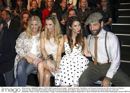 Sophie Hermann, Sila Sahin und Massimo Sinato bei der Minx by Eva Lutz Fashion Show auf der Mercedes-Benz Fashion Week Berlin Autumn Winter 2016. Berlin, 20.01.2016 Foto:xS.xGabschx xFuturexImage