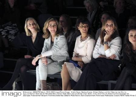 Kristin Meyer, Bettina Cramer, Miriam Pielhau und Kim Fisher bei der Minx by Eva Lutz Fashion Show auf der Mercedes-Benz Fashion Week Berlin Autumn Winter 2016. Berlin, 20.01.2016 Foto:xS.xGabschx xFuturexImage