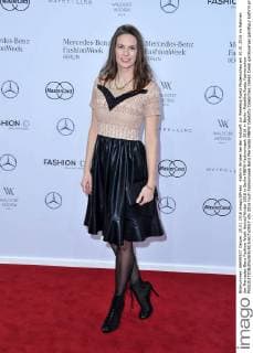 Kathrin Wrobel bei der Ankunft zur Rebekka Ruetz Modenschau am 20.01.2016 im Rahmen der Mercedes-Benz Fashion Week Herbst Winter 2016 in Berlin MBFW Fashionweek 2016 in Berlin- Rebekka Ruetz Fashionshow 