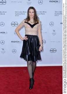 Kathrin Wrobel bei der Ankunft zur Rebekka Ruetz Modenschau am 20.01.2016 im Rahmen der Mercedes-Benz Fashion Week Herbst Winter 2016 in Berlin MBFW Fashionweek 2016 in Berlin- Rebekka Ruetz Fashionshow 