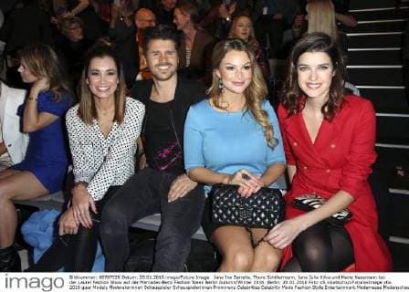 Jana Ina Zarrella, Thore Schölermann, Jana Julie Kilka und Marie Nasemann bei der Laurel Fashion Show auf der Mercedes-Benz Fashion Week Berlin Autumn Winter 2016. Berlin, 20.01.2016 Foto:xS.xGabschx xFuturexImage