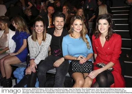 Jana Ina Zarrella, Thore Schölermann, Jana Julie Kilka und Marie Nasemann bei der Laurel Fashion Show auf der Mercedes-Benz Fashion Week Berlin Autumn Winter 2016. Berlin, 20.01.2016 Foto:xS.xGabschx xFuturexImage