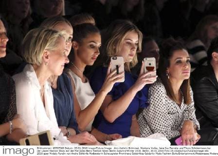 Ann-Kathrin Brömmel, Montana Yorke, Jana Ina Zarrella und Thore Schölermann bei der Laurel Fashion Show auf der Mercedes-Benz Fashion Week Berlin Autumn Winter 2016. Berlin, 20.01.2016 Foto:xS.xGabschx xFuturexImage