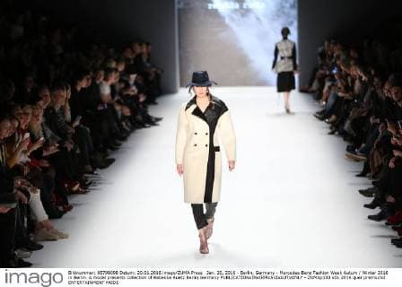 Jan. 20, 2016 - Berlin, Germany - Mercedes-Benz Fashion Week Autum Winter 2016 in Berlin. A model presents collection of Rebekka Ruetz Berlin Germany - ZUMAp133