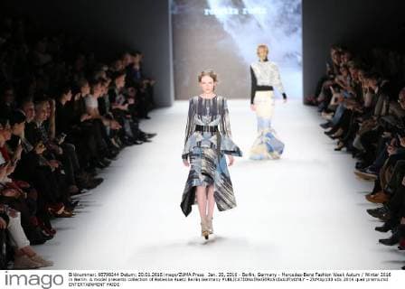 Jan. 20, 2016 - Berlin, Germany - Mercedes-Benz Fashion Week Autum Winter 2016 in Berlin. A model presents collection of Rebekka Ruetz Berlin Germany - ZUMAp133