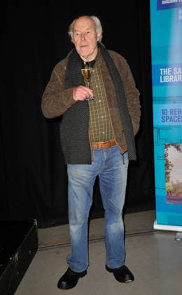 British actor Timothy West is pictured whilst the drama school LAMDA celebrates reaching the highest point in the construction of the West London campus, in London. JANUARY 20th 2016  TSTx16146