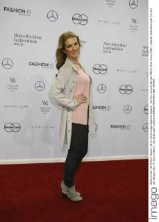 Kerstin Linnartz bei der MBFW 2016 Show MINX Zelt am Brandenburger Tor auf der Strasse des 17. Juni in Berlin.